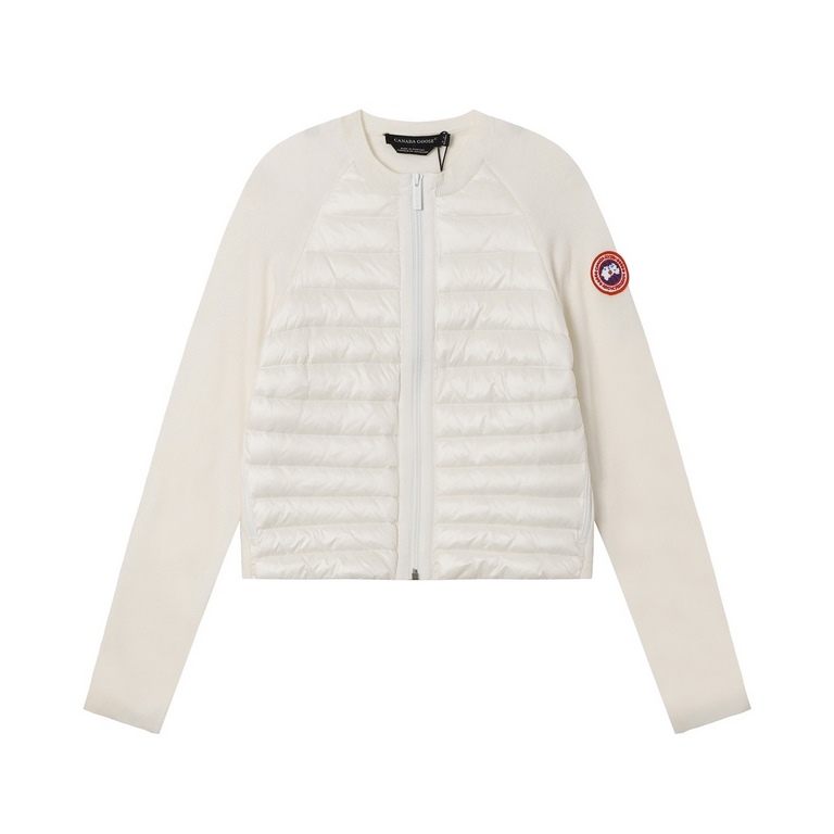 P515 [CanadaGoose] Canada Goose Women's Knit Patchwork Thin Down Coat-Using 90 white duck down, 600 fluffiness, the cuffs use wool blend fabric, better texture, lightweight and warm, four-layer lining, never drill down!T