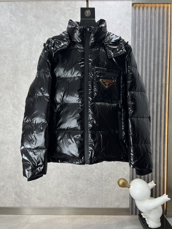 830. Prada Prada 2023 fall and winter new   down jacket original 11 custom hardware accessories imported original custom welcome counter comparison absolute high quality using top 90 white duck down super soft filling fe