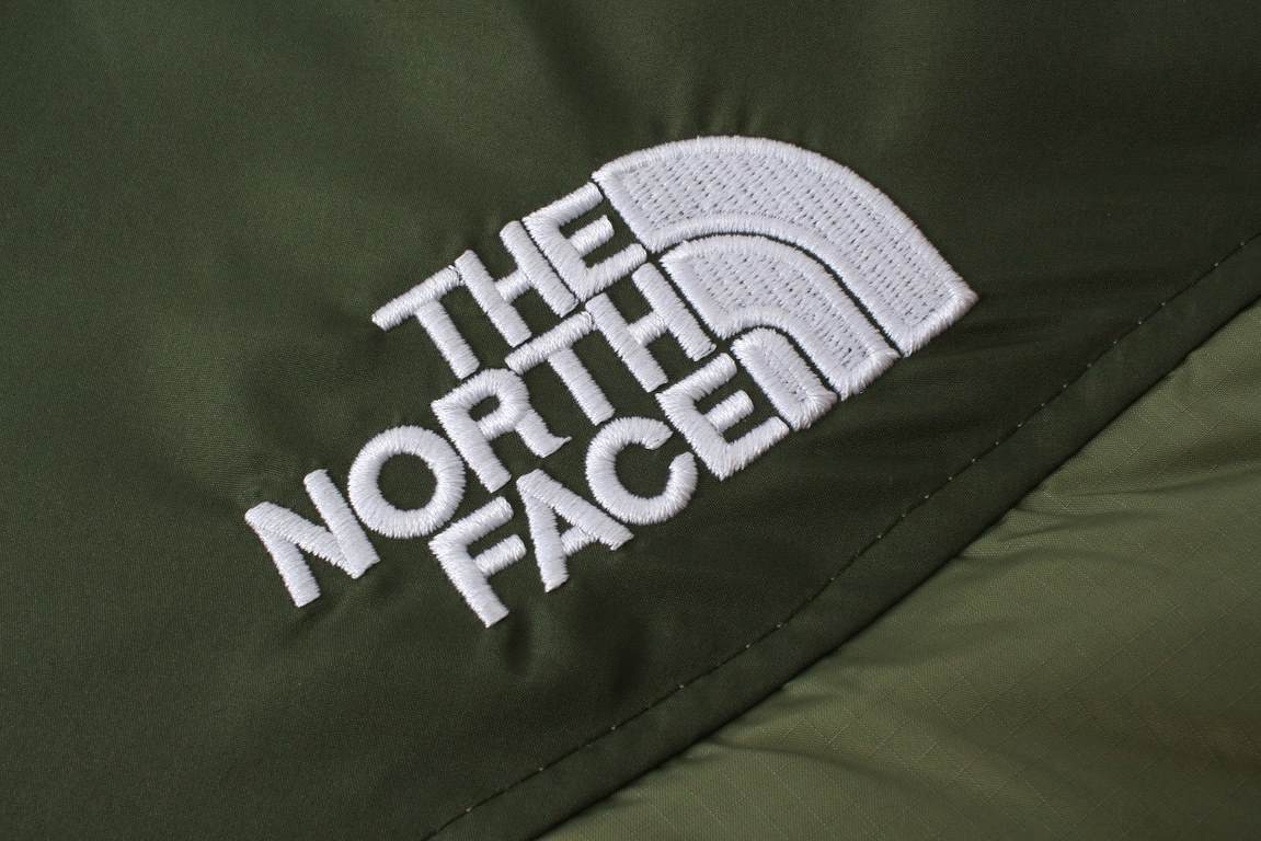 Green Detail Thenorthface The North Face Mid Vintage Down vintage1990 vintage solid color patchwork men's and women's back logo logo in the middle down jacket1 Imported barudanbarudan embroidery machi