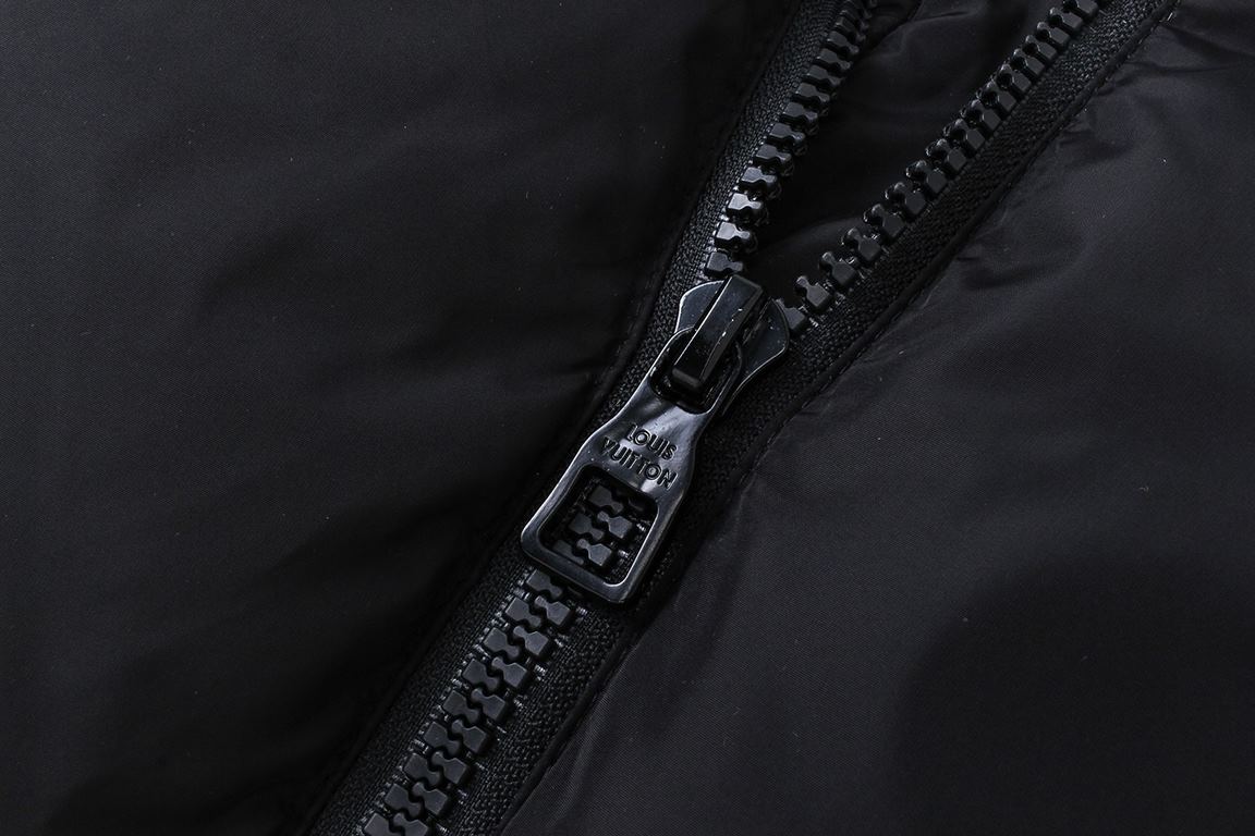 P445 LOUIS VUITTON  Louis Vuitton splicing loose casual collar long sleeve down jacket jacketOriginal 11 customized hardware accessories imported original customized welcome counter comparison absolute high quality using