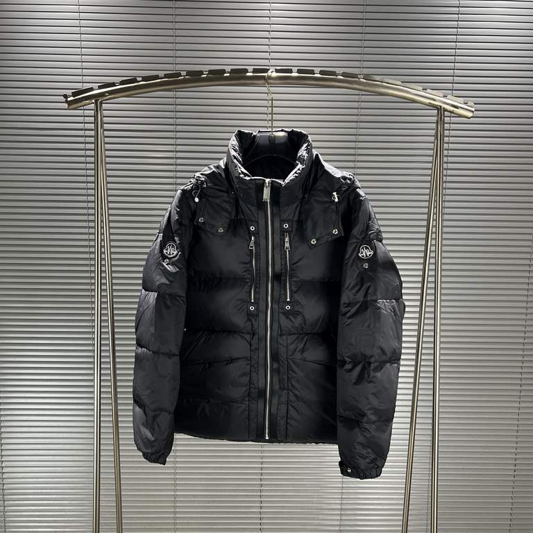 595 MONCLER GENIUS 1017 ALEX 9SM co-branded solid color double rivets cuffs hooded down jacket Men's and women's modelsThe ultimate co-branded series, the top original label, the difference between the general merchandis