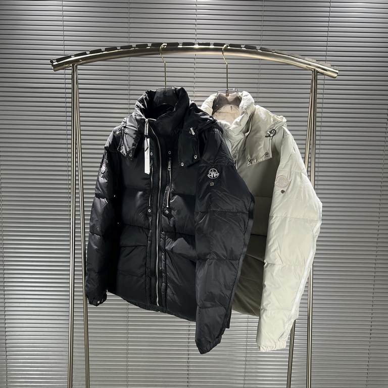 595 MONCLER GENIUS 1017 ALEX 9SM co-branded solid color double rivets cuffs hooded down jacket Men's and women's modelsThe ultimate co-branded series, the top original label, the difference between the general merchandis