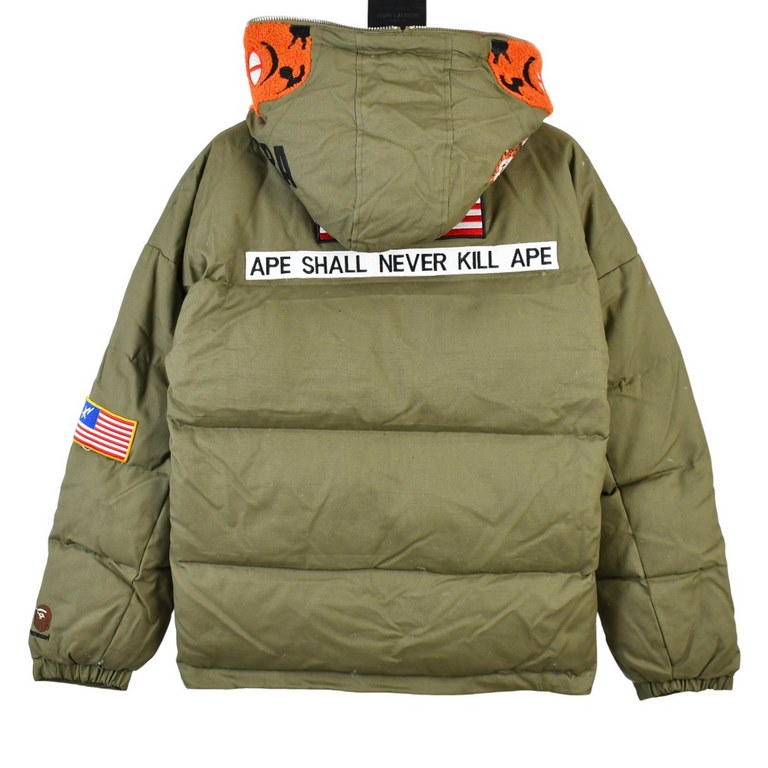 580 Global Limited Replica Readymade x Bape Down Jacket Tigerhead Global Limited Co-Branded WWII Military Cloth Patch Badge Down Jacket (Hood Removable)The Century Union Limited Edition, with 20 embroideries and labels, 