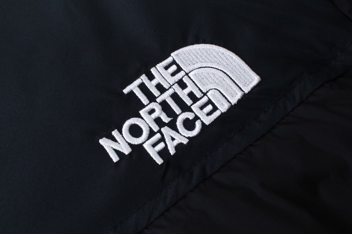 Black Detail Thenorthface The North Face Mid Vintage Down vintage1990 vintage solid color patchwork men's and women's back logo logo in the middle down jacket1 Imported barudanbarudan embroidery machi