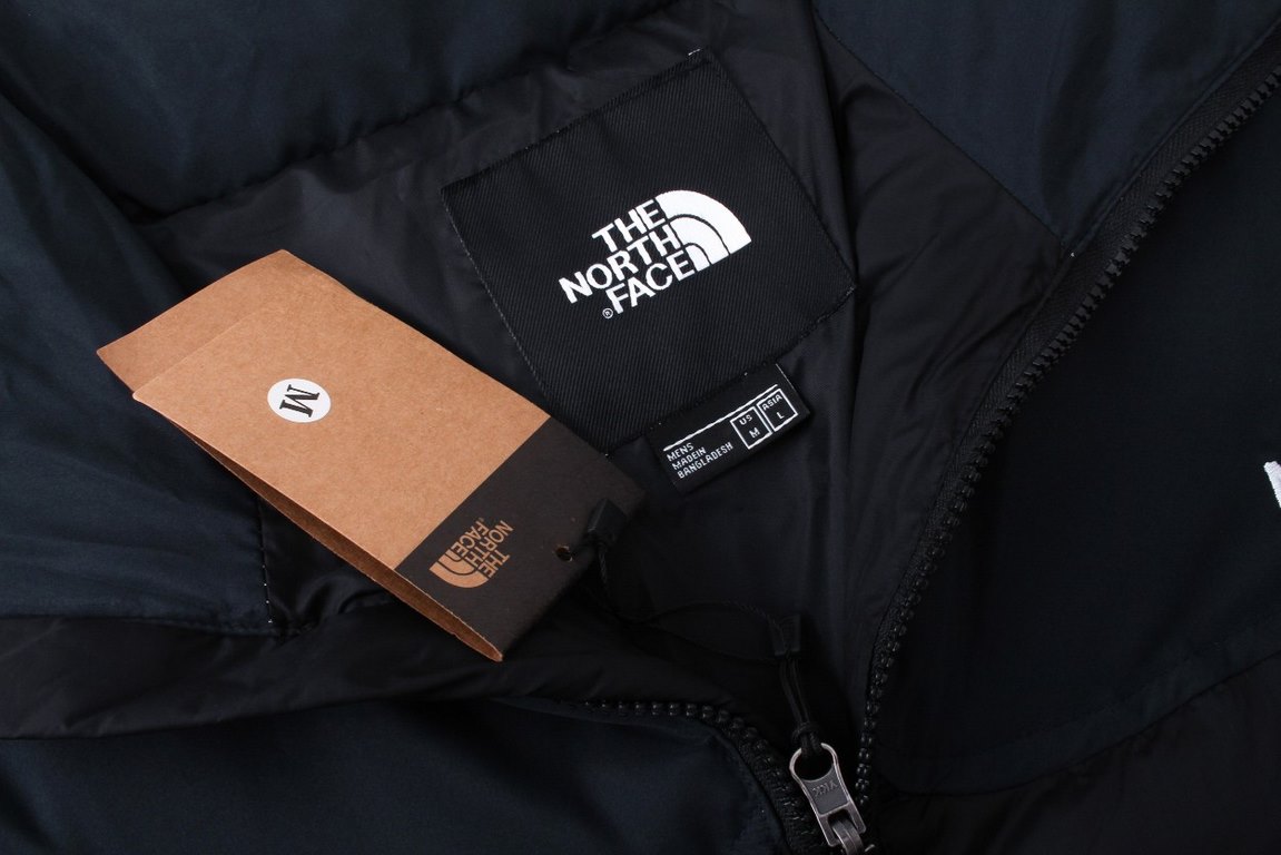 Black Detail Thenorthface The North Face Mid Vintage Down vintage1990 vintage solid color patchwork men's and women's back logo logo in the middle down jacket1 Imported barudanbarudan embroidery machi