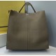 F family pale yellow green peekaboo upgraded tote bag, soft lychee grain cow   leather.size41.22.39cm