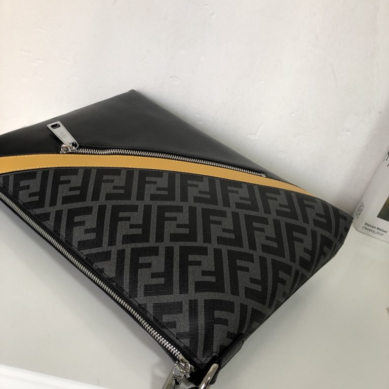 Original single goods  New  FENDI (Fendi 2016-5)   explosive exclusive crossbody bag shipment, double F print pattern cloth with cowhide, front with color blocking perfectly suited to the user's needs, high-quality hardw