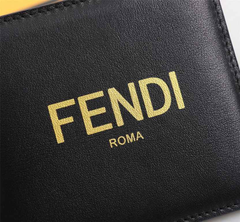 Brand FENDIStyle Letter ClipItem No. 968568Color blackSize 129.52Material Imported first layer of Napa cowhide for the face, yellow sheepskin for the lining, delicate feelFENDI short clip wallet Introduction spring and s