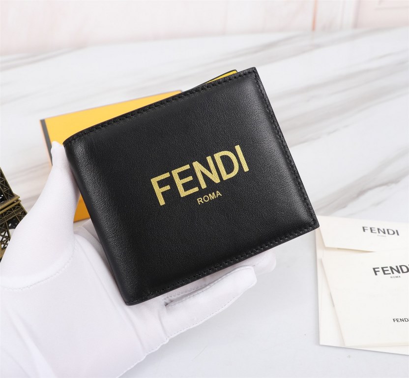 Brand FENDIStyle Letter ClipItem No. 968568Color blackSize 129.52Material Imported first layer of Napa cowhide for the face, yellow sheepskin for the lining, delicate feelFENDI short clip wallet Introduction spring and s