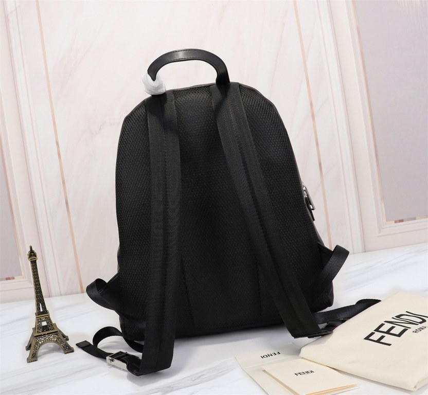 Brand FENDIModel PVC Brown BackpackItem No. 668568Color blackMaterial waterproof nylonSize 343814cm (Large)     fendi fendi counter new cloth with microfiber leather backpack   double letter special leather, fendi small 