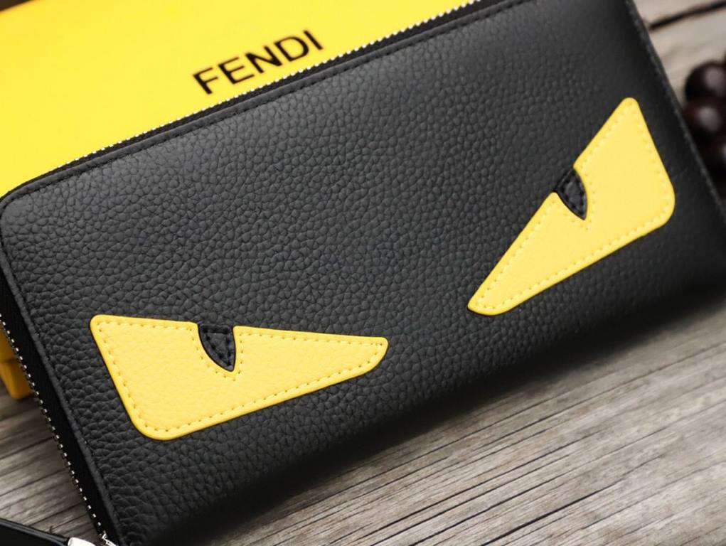 () [Original] Fendi Fendi  [Model] 666044 small wallet [Size] 19-10-2.5cm [Color] black high-end quality (original authentic) [Material] Fendi counter purchases classic  original imported   cowhide  authentic imports of 