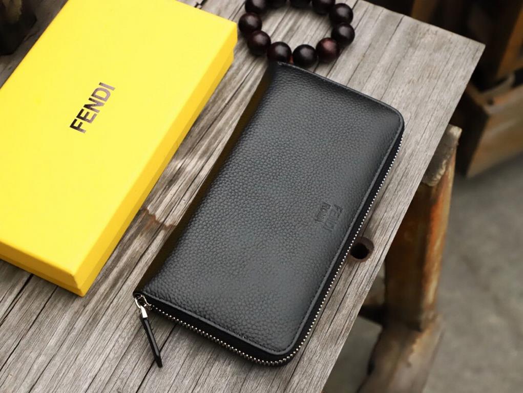 () [Original] Fendi Fendi  [Model] 666044 small wallet [Size] 19-10-2.5cm [Color] black high-end quality (original authentic) [Material] Fendi counter purchases classic  original imported   cowhide  authentic imports of 