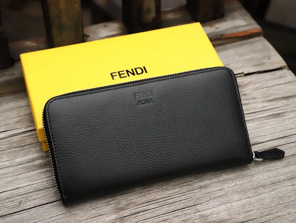 () [Original] Fendi Fendi  [Model] 666044 small wallet [Size] 19-10-2.5cm [Color] black high-end quality (original authentic) [Material] Fendi counter purchases classic  original imported   cowhide  authentic imports of 