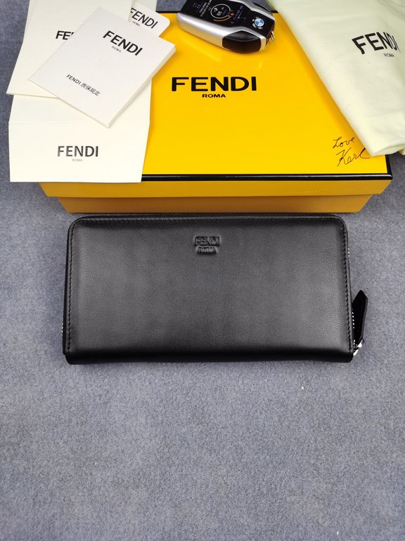 Brand FENDI FendiModel No. Yellow F Single PullItem No. 868568Color blackSize 19.510.53Material large surface with imported first layer Napa cowhide, lining with black sheepskin, feel delicateFENDI zipper wallet Introduc