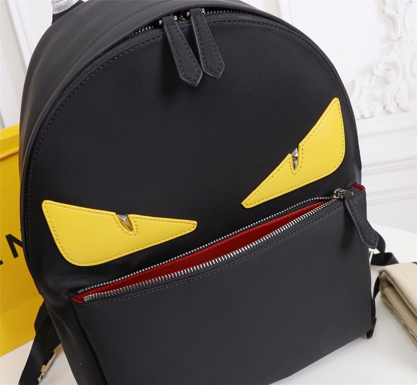 Lot [Top Original] Model 0237-1     Fendi fendi new cloth with leather school bag out of stock   Fendi little monster backpack upgrade   original quality   every detail to follow the foot to the right version of the   du