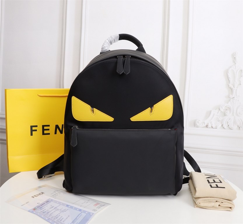 Lot [Top Original] Model 0237-1     Fendi fendi new cloth with leather school bag out of stock   Fendi little monster backpack upgrade   original quality   every detail to follow the foot to the right version of the   du