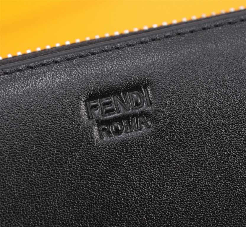 Brand FENDIModel Black Eye Single PullItem No. 868568Color blackSize 19.510.53Material Imported head layer nappa cowhide for the big side, black sheepskin for the lining, delicate feelFENDI zipper wallet Introduction the