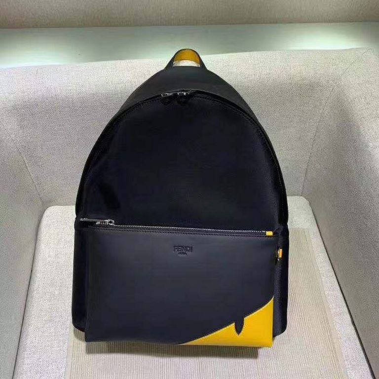 Lot . Model No. 33203-17vz042A9ZBF0R2A    fendi fendi counter new cloth with leather schoolbag shipment  fendi little monster backpack upgraded  original quality  every detail follow the counter  double shoulder bag  nyl