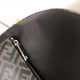 Original item   FENDI(Fendi   2022-1 Black) 2021 winter new men's double F jacquard shoulder bag with curved top handle, adjustable shoulder strap and full front coverage of high-tech logo mesh fabric. Top cowhide leathe