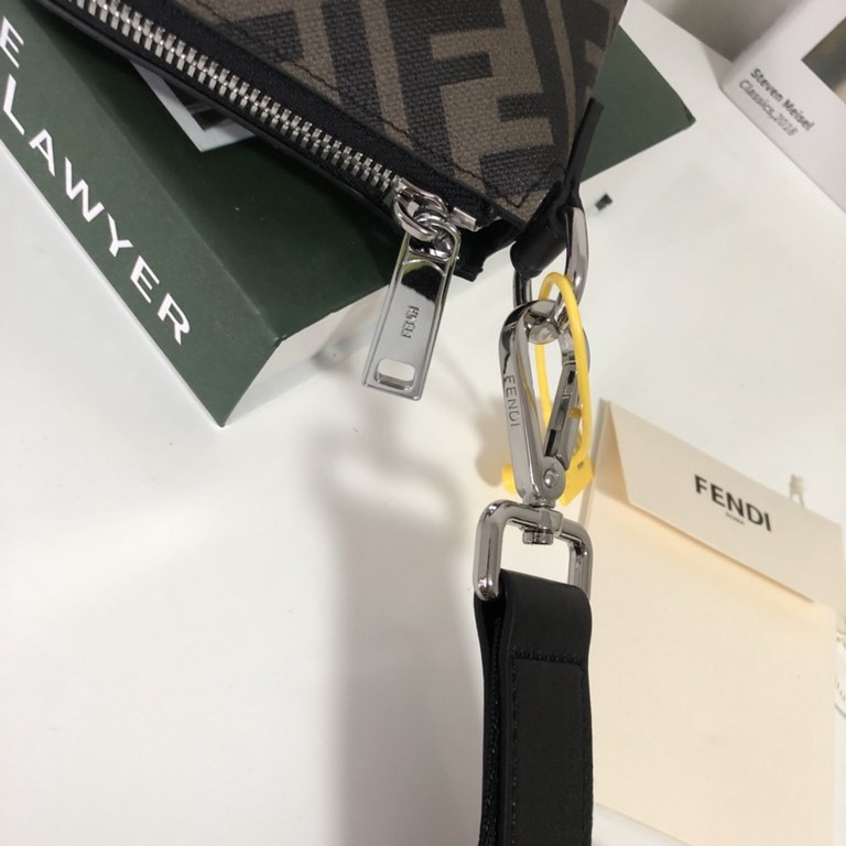 Original single goods  New  FENDI (Fendi 2011-3)   explosive exclusive cross-body bag shipment, double F print pattern cloth with cowhide, front with color blocking perfectly suited to the user's needs, high-quality hard