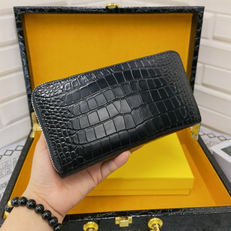 () [Original single] Fendi Fendi  [Model] 666095 small wallet [Size] 19-10-2.5cm [Color] black High-end quality (original single authentic) [Material] Fendi counter purchases classic  original imported   cowhide  authent