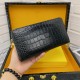 () [Original single] Fendi Fendi  [Model] 666095 small wallet [Size] 19-10-2.5cm [Color] black High-end quality (original single authentic) [Material] Fendi counter purchases classic  original imported   cowhide  authent