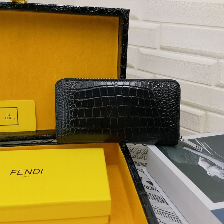 () [Original single] Fendi Fendi  [Model] 666095 small wallet [Size] 19-10-2.5cm [Color] black High-end quality (original single authentic) [Material] Fendi counter purchases classic  original imported   cowhide  authent