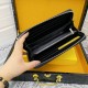 () [Original single] Fendi Fendi  [Model] 666095 small wallet [Size] 19-10-2.5cm [Color] black High-end quality (original single authentic) [Material] Fendi counter purchases classic  original imported   cowhide  authent