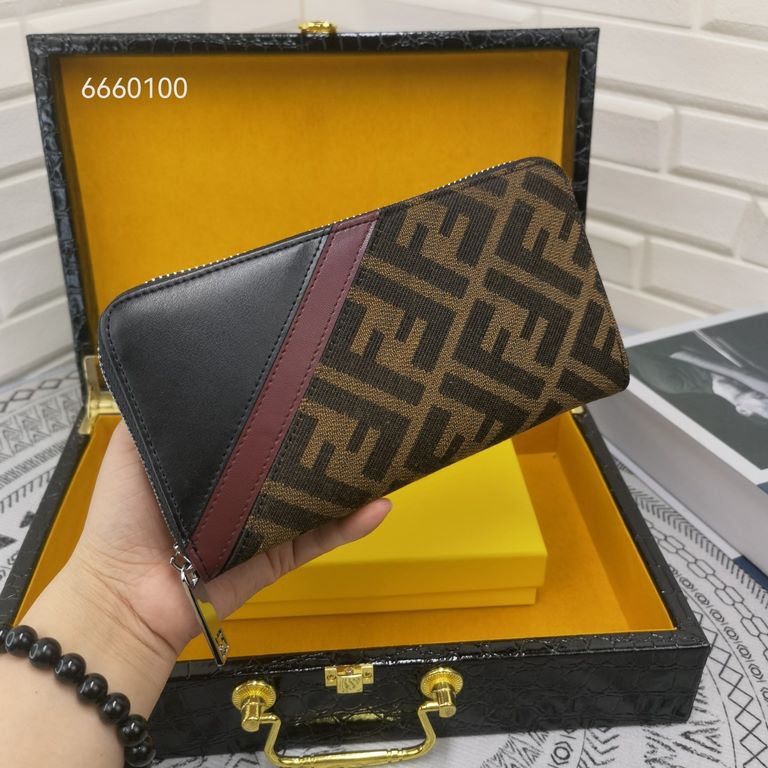 () [Original] Fendi  [Model] 6660100 small wallet [Size] 19-10-2.5cm [Color] black high-end quality (original authentic) [Material] Fendi counter purchases classic  the original imported   cowhide  authentic imported YKK