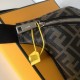 Original goods   (with box) New  FENDI (Fendi 2026-5)   explosive exclusive crossbody bag shipment, double F print pattern cloth with cowhide, front with color blocking perfectly suited to the user's needs, high-quality 