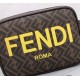 Brand FENDIDescription Camera bag with PVC brown silkscreen.Color BlackSize 23165Material imported nappa cowhide   double letters PVC  FENDI pouch Fendi men's bag   super explosive models come to pull, head layer nappa c