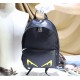 Lot. Model 33204-1    fendi fendi counter new cloth with leather school bag out of stock  fendi small monster backpack upgrade   original single quality   every detail follow the counter  double shoulder bag  nylon splic