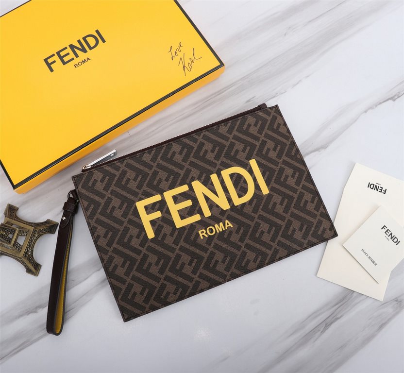 Brand FENDIModel No. Organ PVC Brown Silk Print Clutch BagItem No. 168568Color blackSize 30202Material imported nappa leather   double letters PVC  FENDI pouch Fendi handbag   super explosive models come to pull, double 