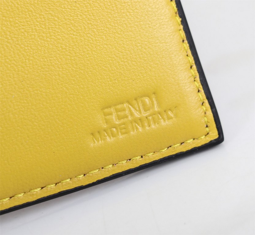 Brand FENDI FENDIStyle Litchi short clipItem No. 968568Color blackSize 129.52Material large surface with the imported first layer of Napa cowhide, lining with yellow sheepskin, feel delicateFENDI short clip wallet Introd