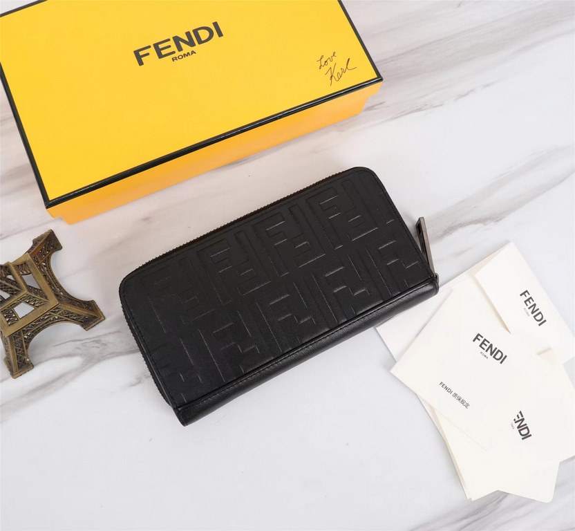 Brand FENDIModel Stainless steel single pullItem No. 868568Color blackSize 19.510.53Material large surface with imported first layer Napa cowhide, lining with black sheepskin, feel delicateFENDI zipper wallet Introductio