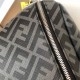 Original goods   (with box)New  FENDI (Fendi 2025-5)   explosive exclusive cross-body bag shipment, double F print pattern cloth with cowhide, front with color blocking perfectly suited to the user's needs, high-quality 