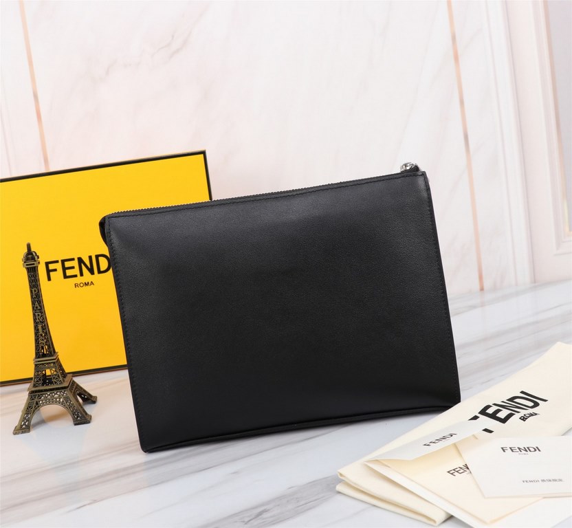 Brand FENDIStyle Men's bag with yellow cornersItem No. 368568Color black   lemon yellowMaterial First layer imported nappa cow leatherSize 27205 FENDI upgraded version of the small monster men's men's bag, made of import