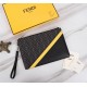 Brand FENDIModel Organ PVC Yellow Clutch BagItem No. 168568Color blackSize 30202Material head imported nappa cowhide   double letters PVC  FENDI pouch Fendi handbag   super explosive models come to pull, head layer nappa