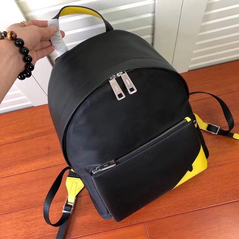 Lot . Model No. 33203-17vz042A9ZBF0R2A    fendi fendi counter new cloth with leather schoolbag shipment  fendi little monster backpack upgraded  original quality  every detail follow the counter  double shoulder bag  nyl