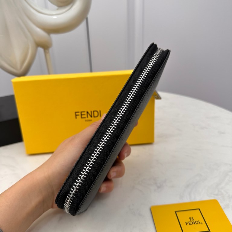 [Original] Fendi Fendi [Model] 666096 small wallet [Size] 19-10-2.5cm [Color] black High-end quality (original authentic) [Material] Fendi counter purchase classic  original imported   cowhide  authentic imported YKK log