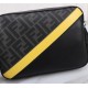 Brand FENDIModel No. PVC Yellow Camera BagColor blackSize 23165Material imported nappa leather   double letters PVC  FENDI pouch Fendi men's bags   super explosive models come to pull, the first layer of Napa cowhide han