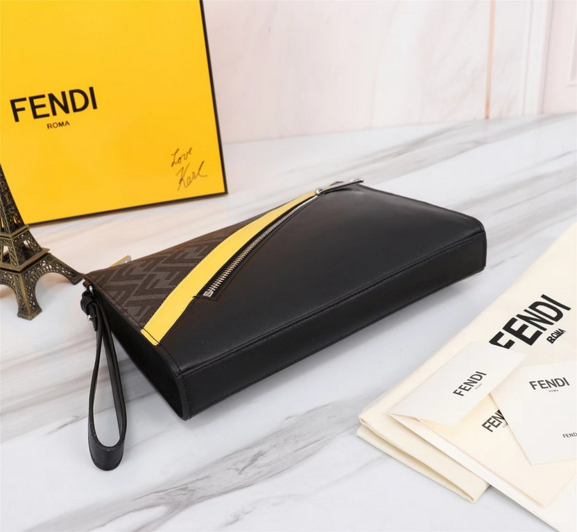 Brand FENDI FendiStyle PVC yellow man bagItem No. 368568Color blackMaterial imported nappa leather   double letters PVCSize 27205 FENDI upgraded version of the small monster men's men's bag, made of imported first layer 