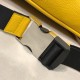 Yellow Multi-functional fanny pack, hand-stitched, can be used as a chest pack or fanny pack, adjustable strap length. 30-17-8cm