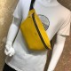 Yellow Multi-functional fanny pack, hand-stitched, can be used as a chest pack or fanny pack, adjustable strap length. 30-17-8cm