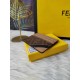 Fendi F8M0269 Coffee with Black Brown.F is Fendi Card Case with Center Compartment and Six Card Slots, Size 10cmX8cm