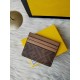 Fendi F8M0269 Coffee with Black Brown.F is Fendi Card Case with Center Compartment and Six Card Slots, Size 10cmX8cm