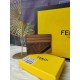 Fendi F8M0269 Coffee with Black Brown.F is Fendi Card Case with Center Compartment and Six Card Slots, Size 10cmX8cm