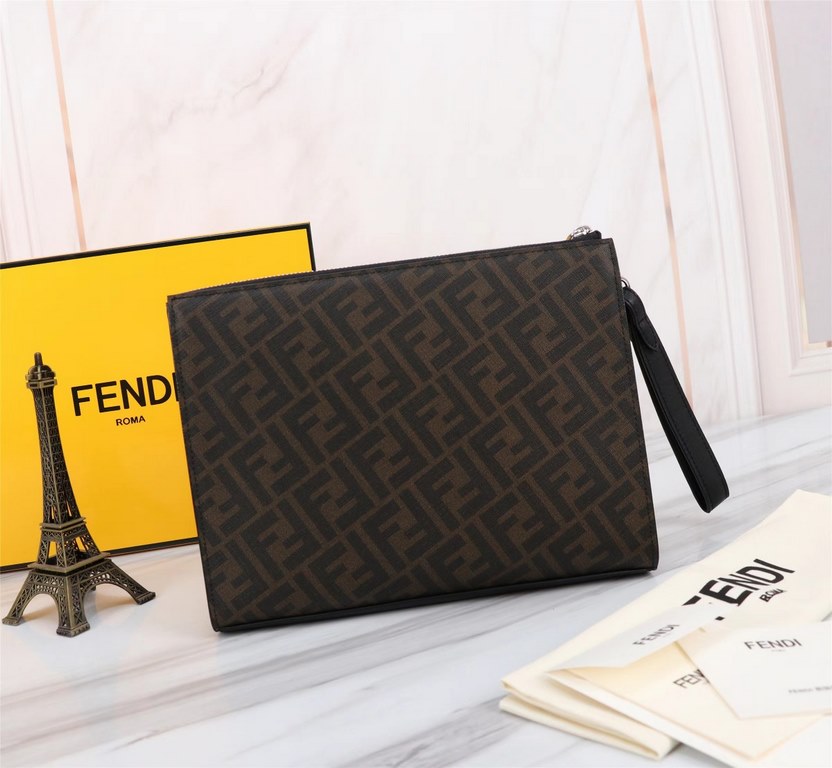 Brand FENDIStyle Men's PVC Brown BagItem No. 368568Color blackMaterial imported nappa leather   double letters PVCSize 27205 FENDI upgraded version of the small monster men's men's bag, made of imported first layer of Na