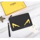 Brand FENDI FendiModel Yellow F ClutchItem No. 168568Color Black   Lemon YellowSize 30202Material imported nappa leather  FENDI pouch Fendi handbag   super explosive models come to pull, head layer nappa cowhide hand-sti