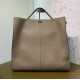 Pale yellow green peekaboo upgraded tote bag in soft lychee grain cow   leather.41.22.39cm